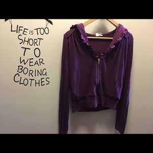 Beach Bunny Hoodie with Ruffled Sparkled Detailing